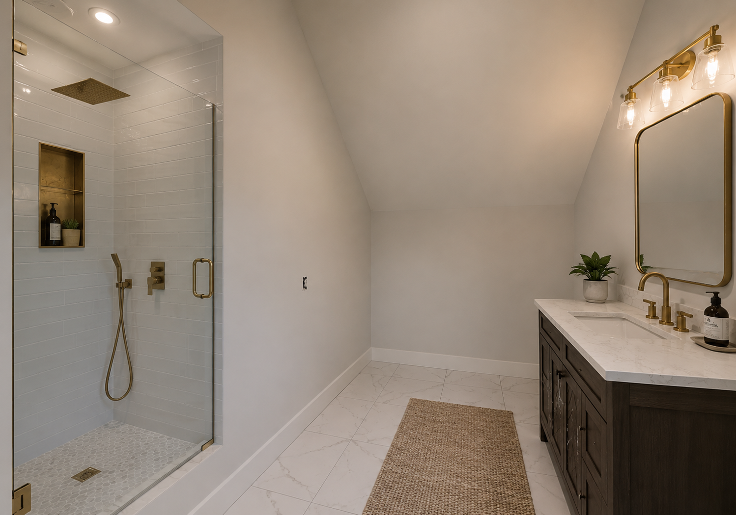 Upper-level bathroom serving the additional bedrooms